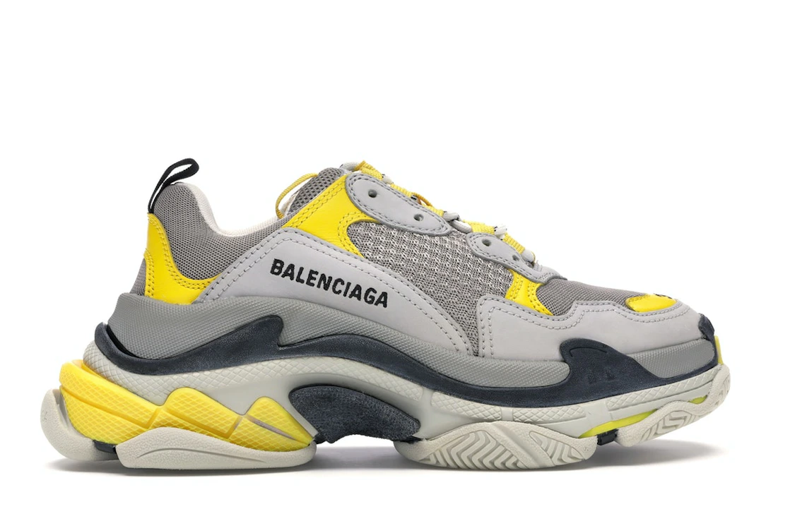 Vue 36 de Balenciaga Triple S Grey Yellow 