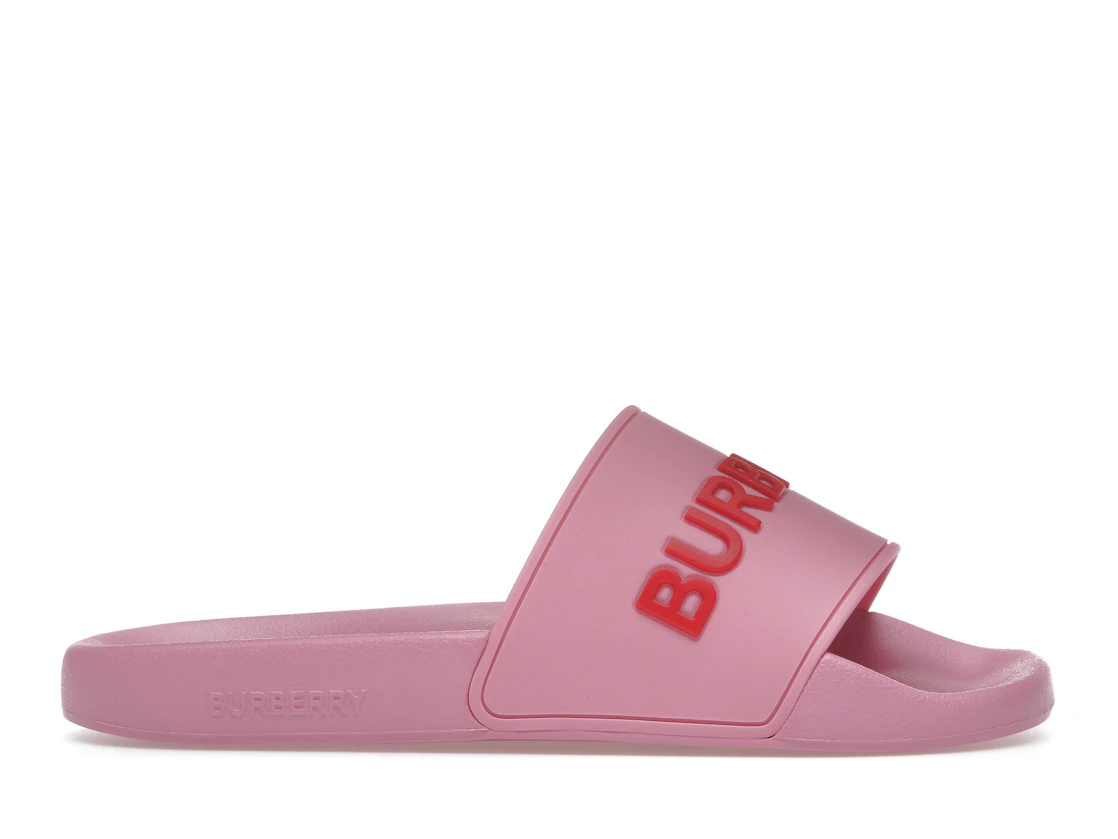 Vue 1 de Burberry Embossed Logo Slides Bubblegum Pink 