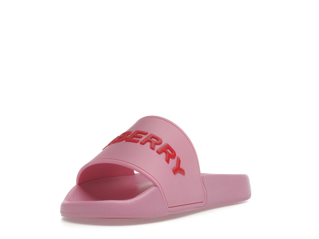 Vue 13 de Burberry Embossed Logo Slides Bubblegum Pink 