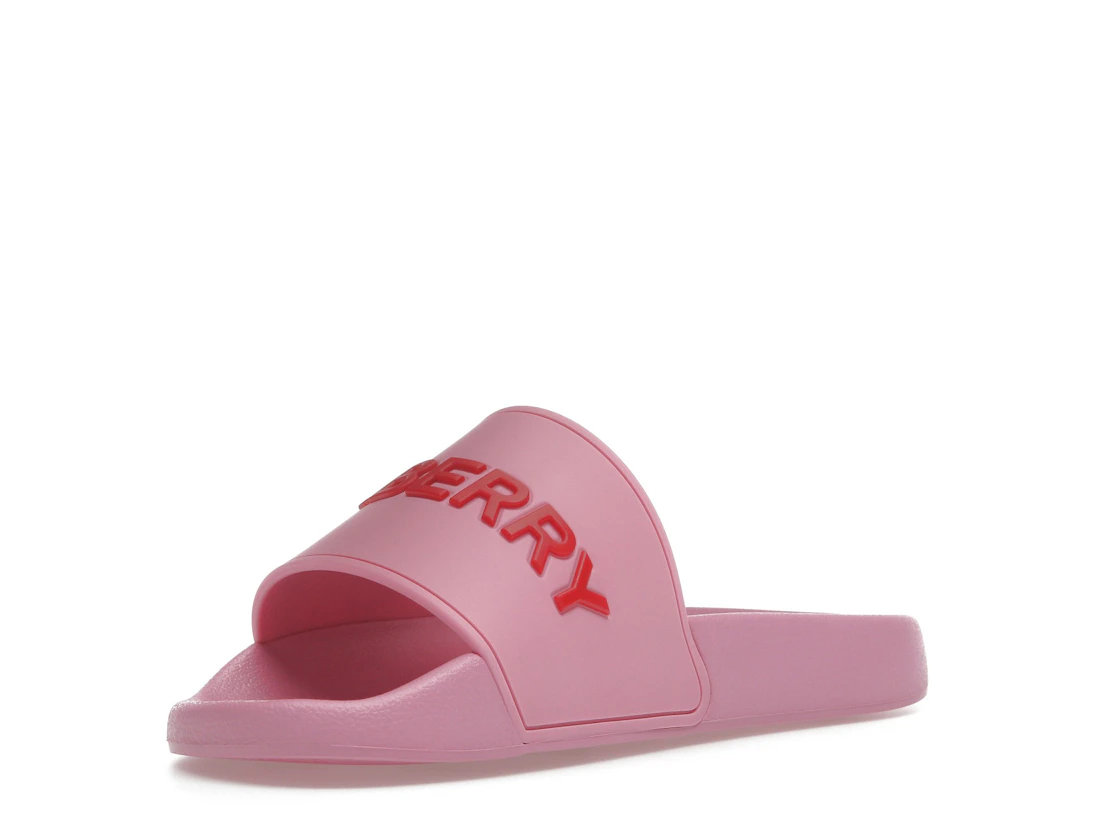 Vue 14 de Burberry Embossed Logo Slides Bubblegum Pink 