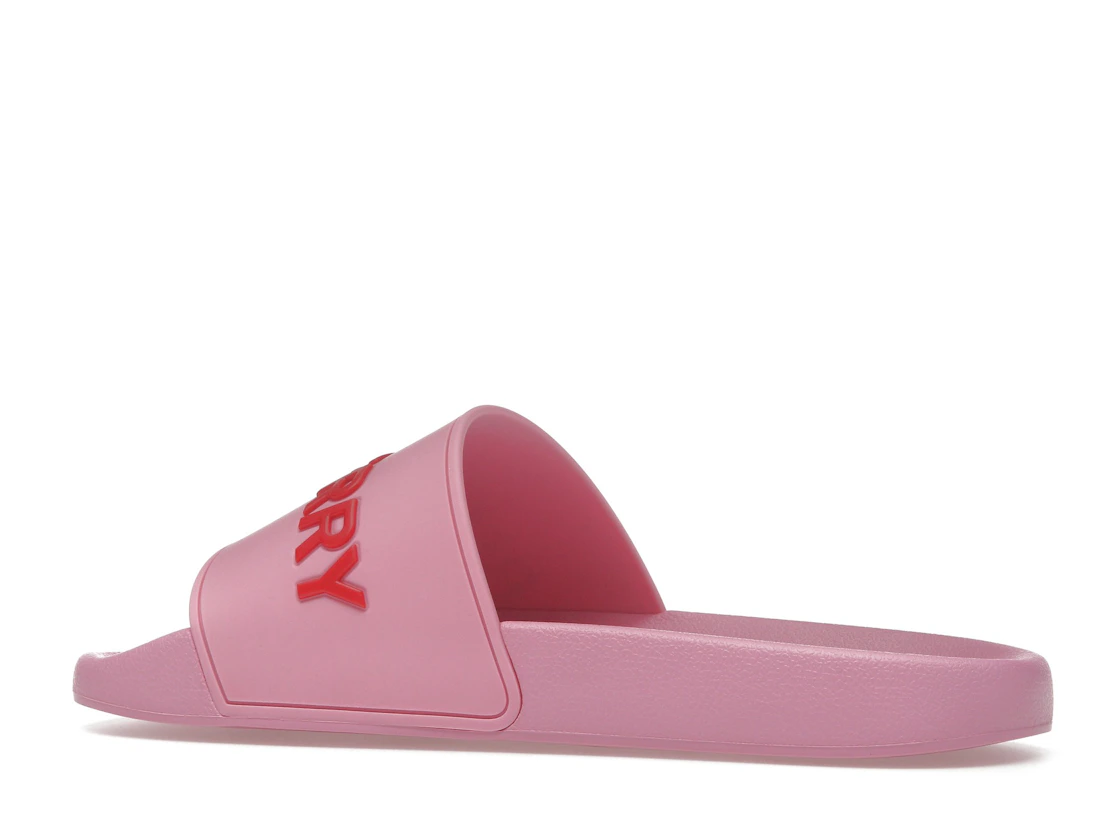 Vue 21 de Burberry Embossed Logo Slides Bubblegum Pink 