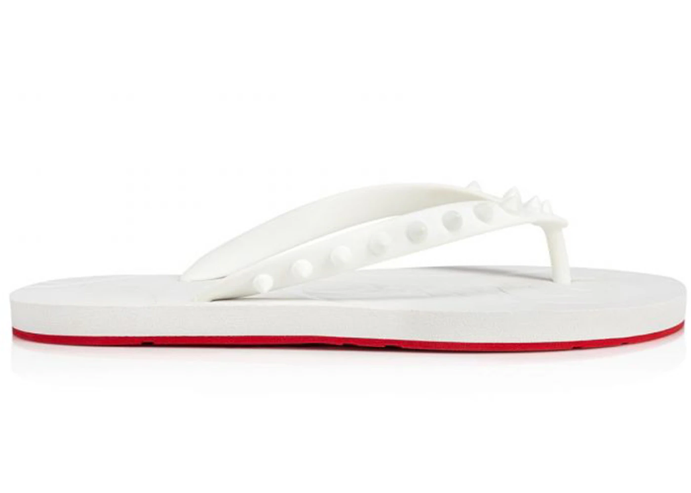 Christian Louboutin Loubi Flip Slide White White 
