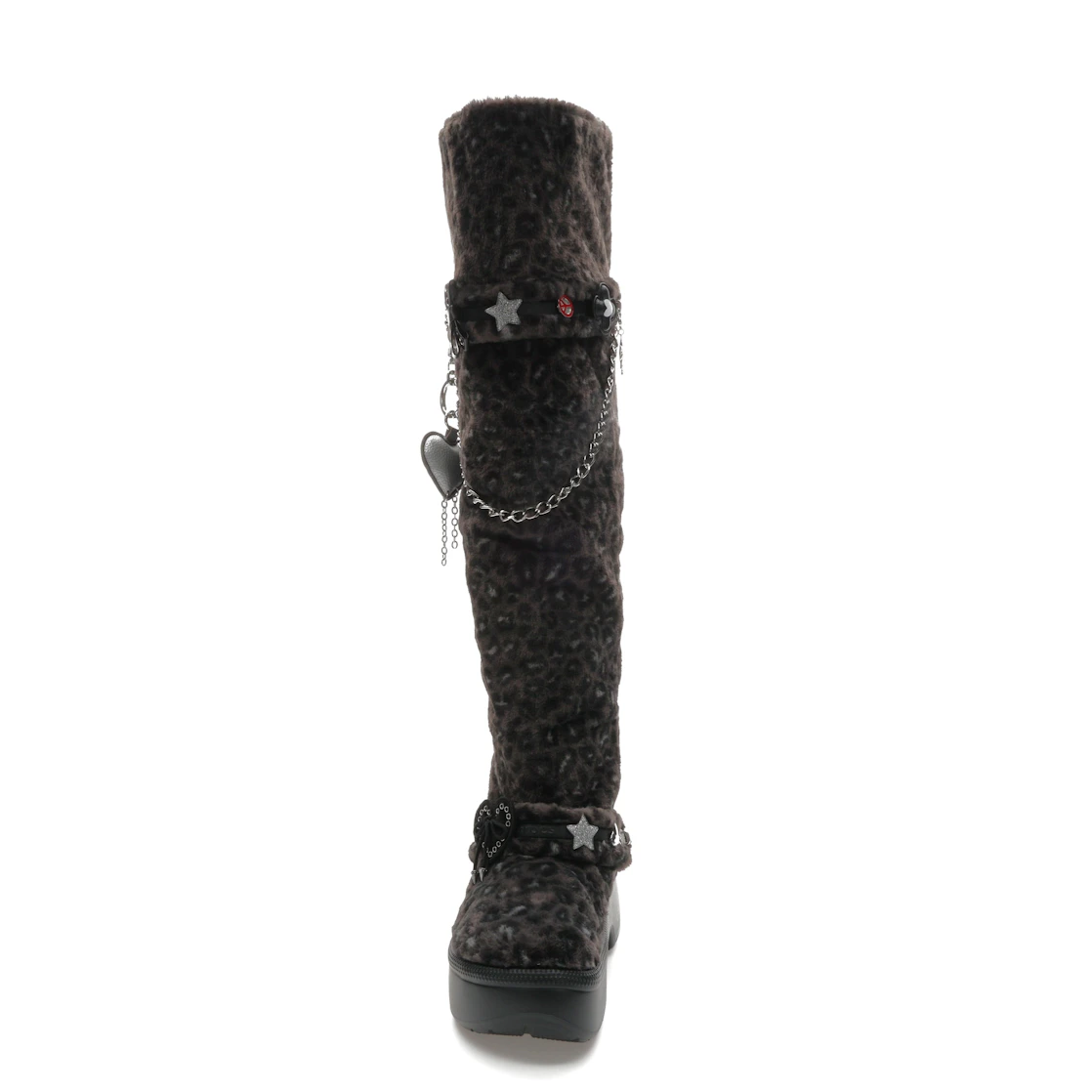 Vue 11 de Crocs Classic Unfurgettable Knee High Boot Black Leopard 