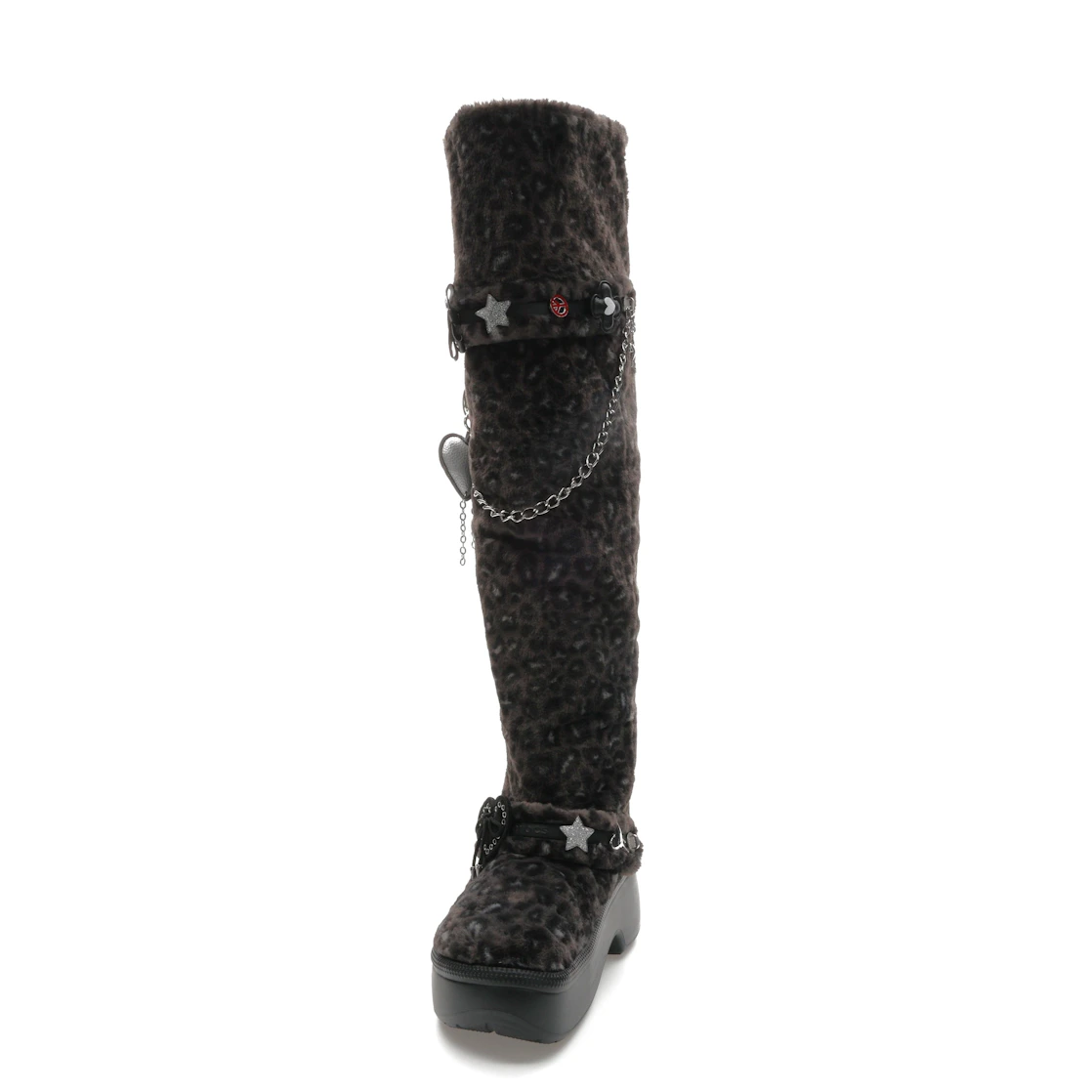 Vue 12 de Crocs Classic Unfurgettable Knee High Boot Black Leopard 