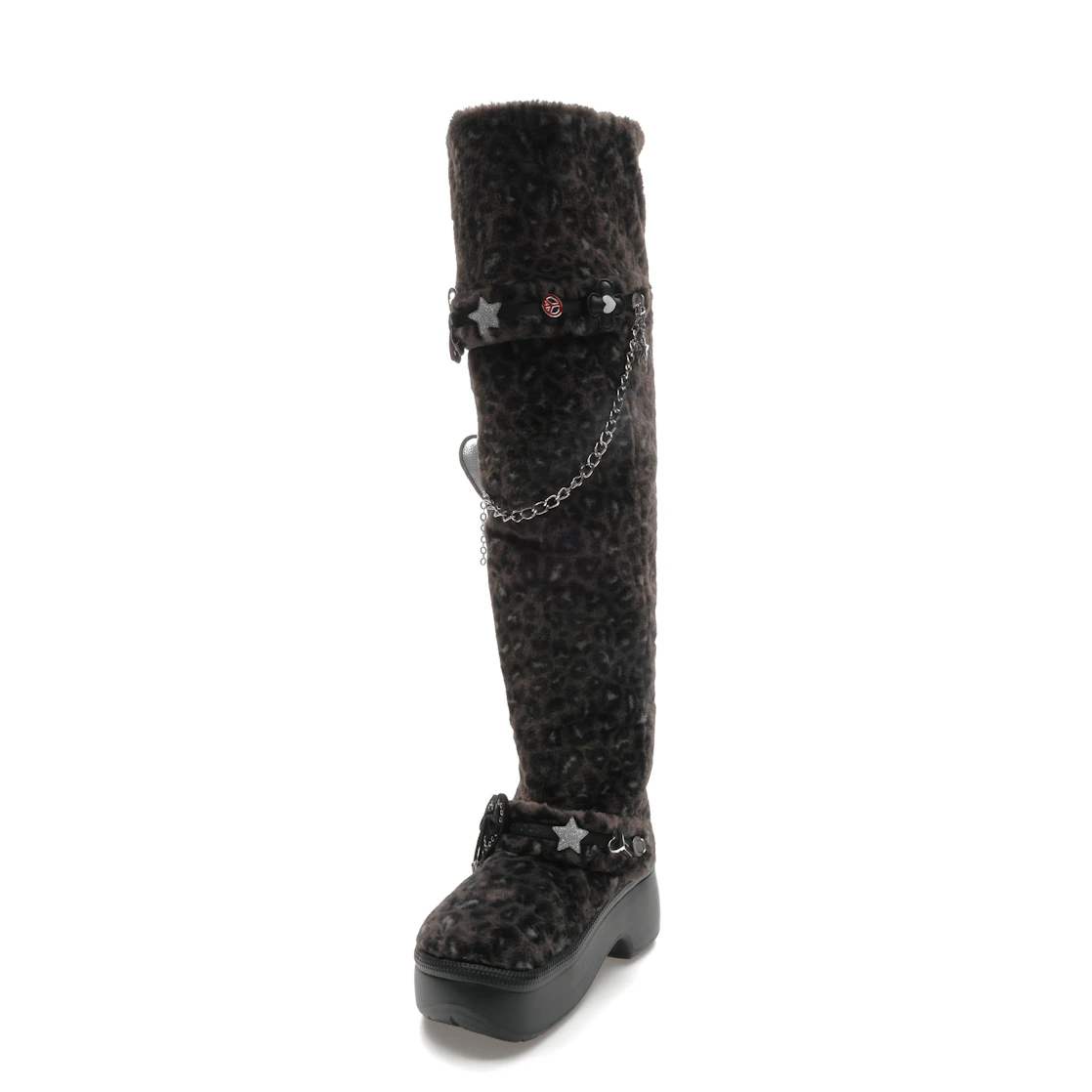 Vue 13 de Crocs Classic Unfurgettable Knee High Boot Black Leopard 