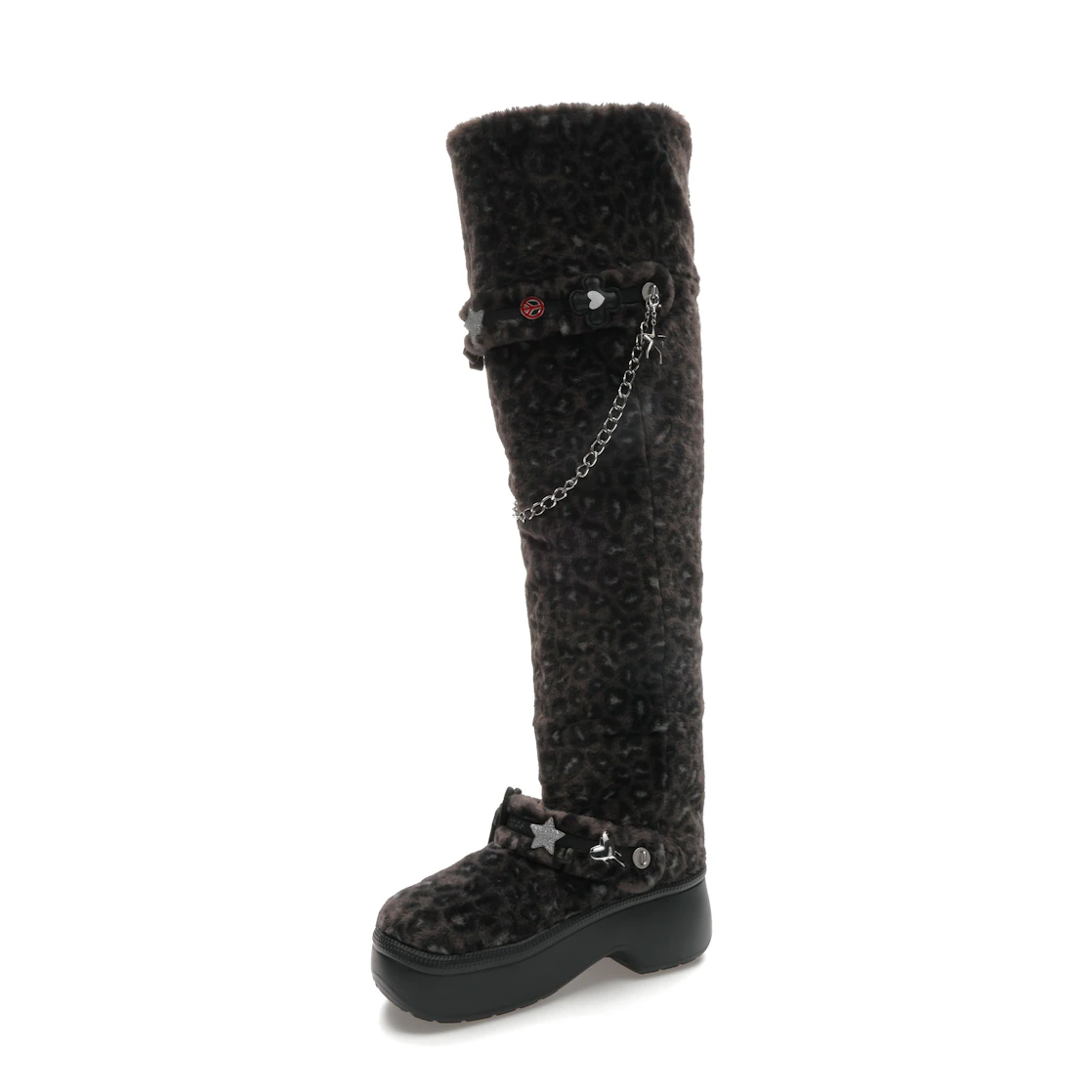 Vue 16 de Crocs Classic Unfurgettable Knee High Boot Black Leopard 
