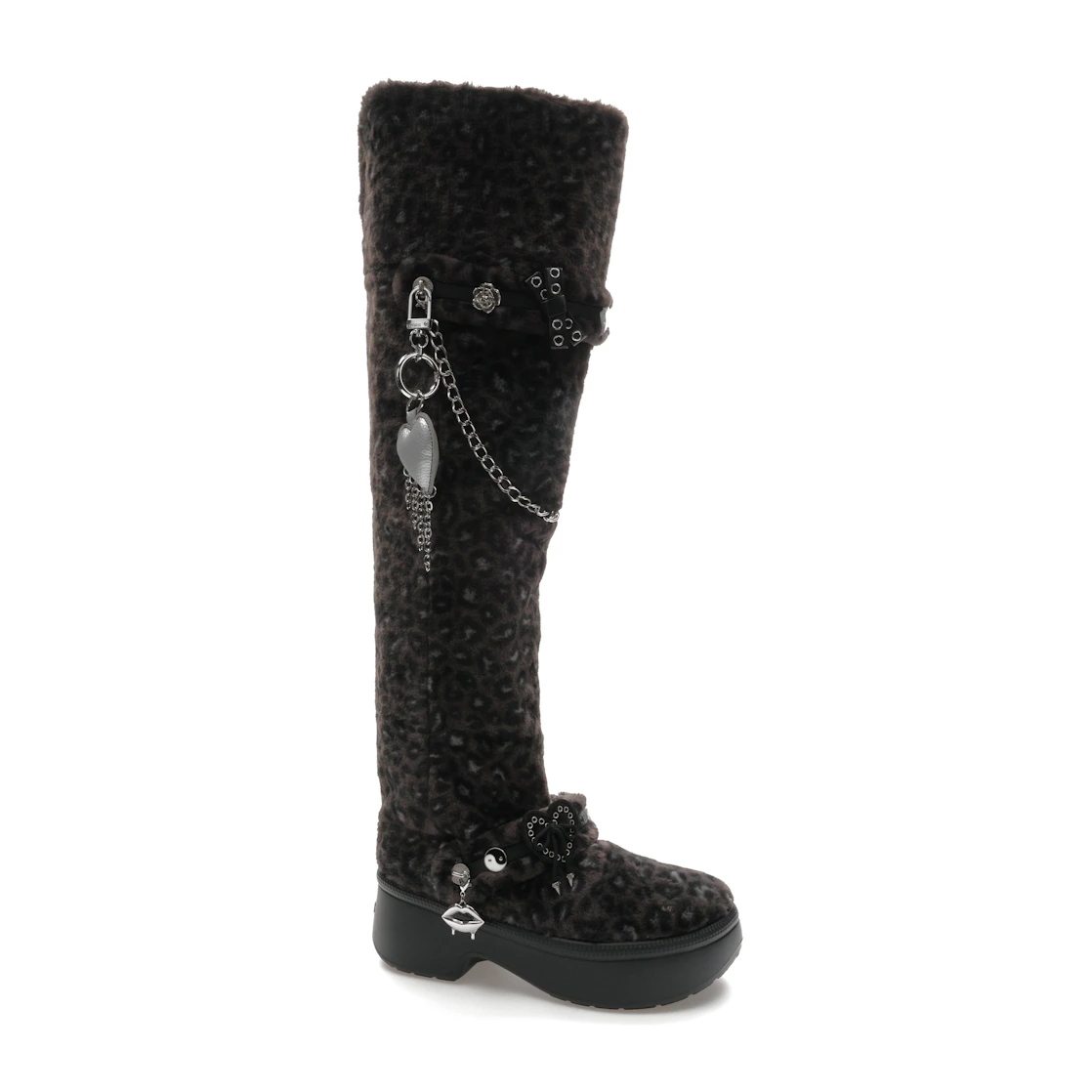 Vue 3 de Crocs Classic Unfurgettable Knee High Boot Black Leopard 