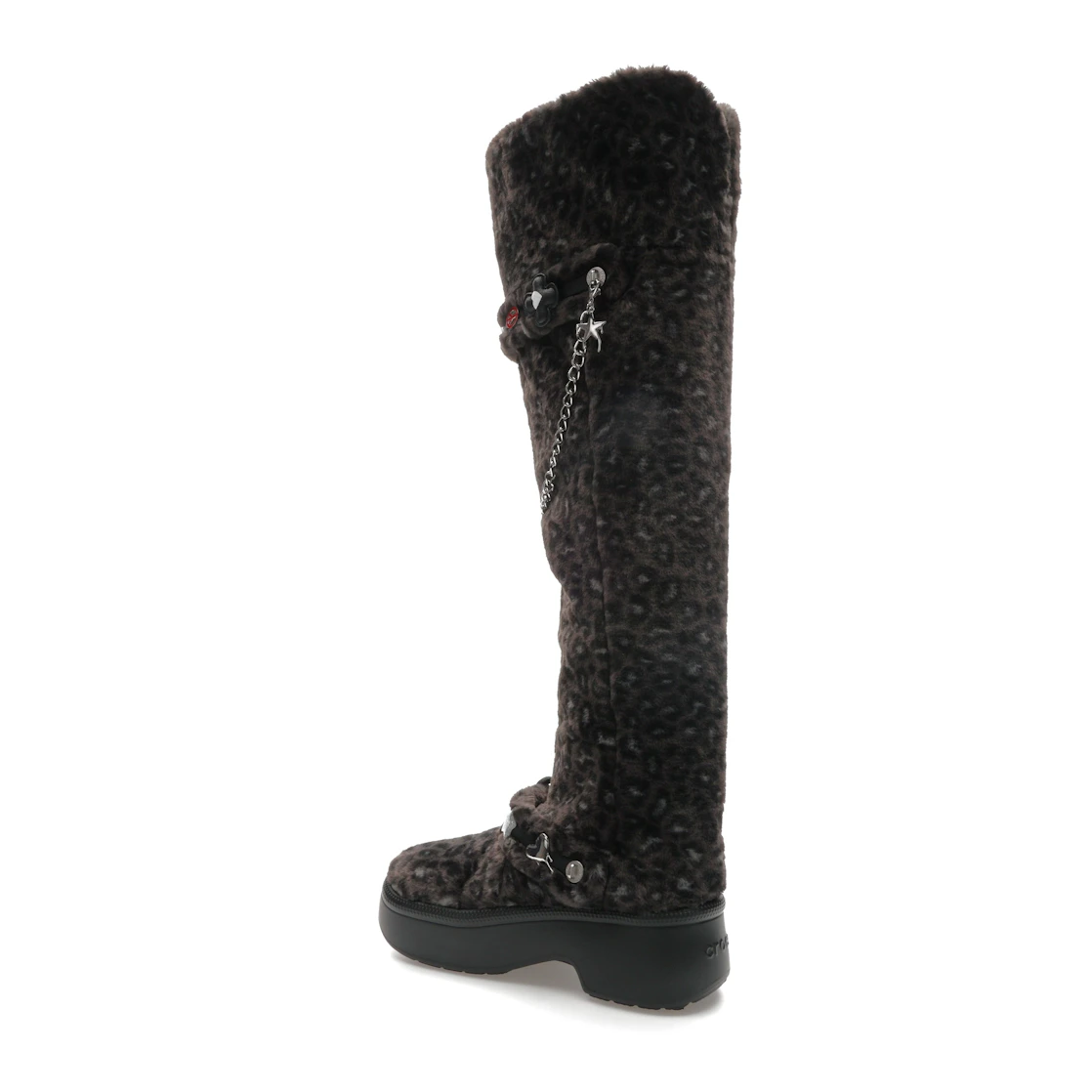 Vue 22 de Crocs Classic Unfurgettable Knee High Boot Black Leopard 