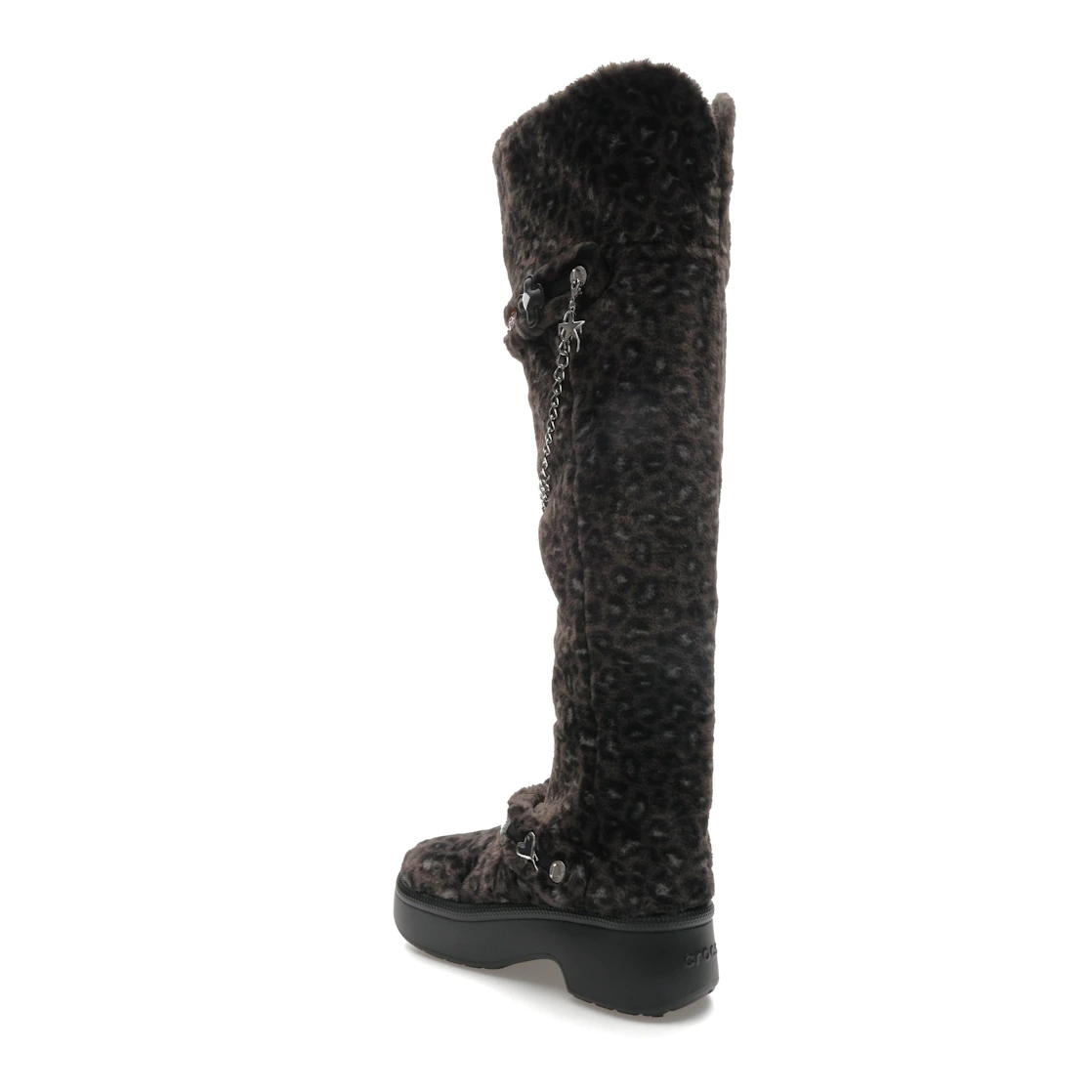 Vue 23 de Crocs Classic Unfurgettable Knee High Boot Black Leopard 