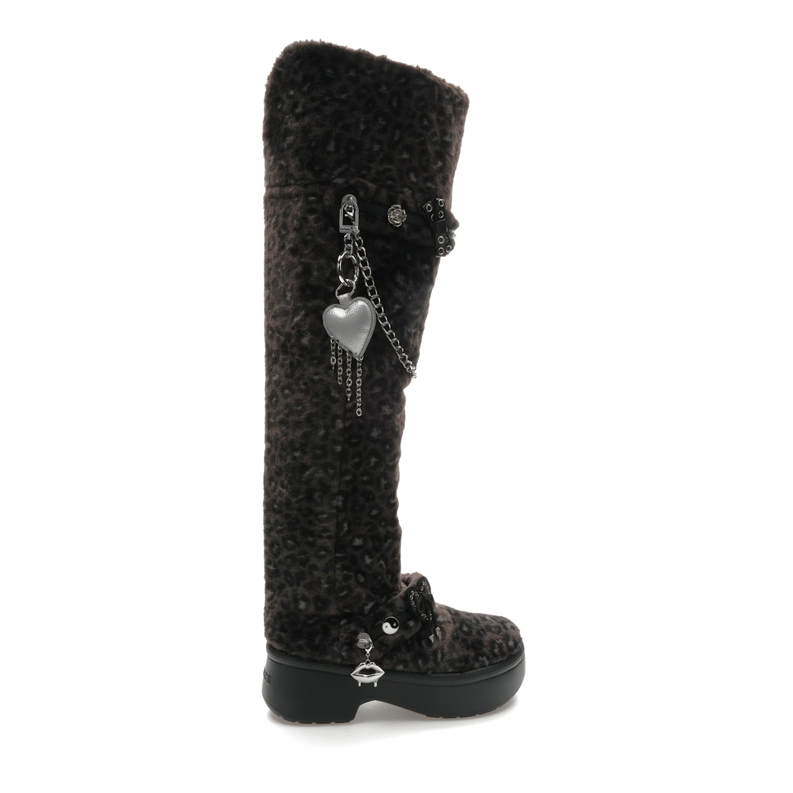 Vue 36 de Crocs Classic Unfurgettable Knee High Boot Black Leopard 