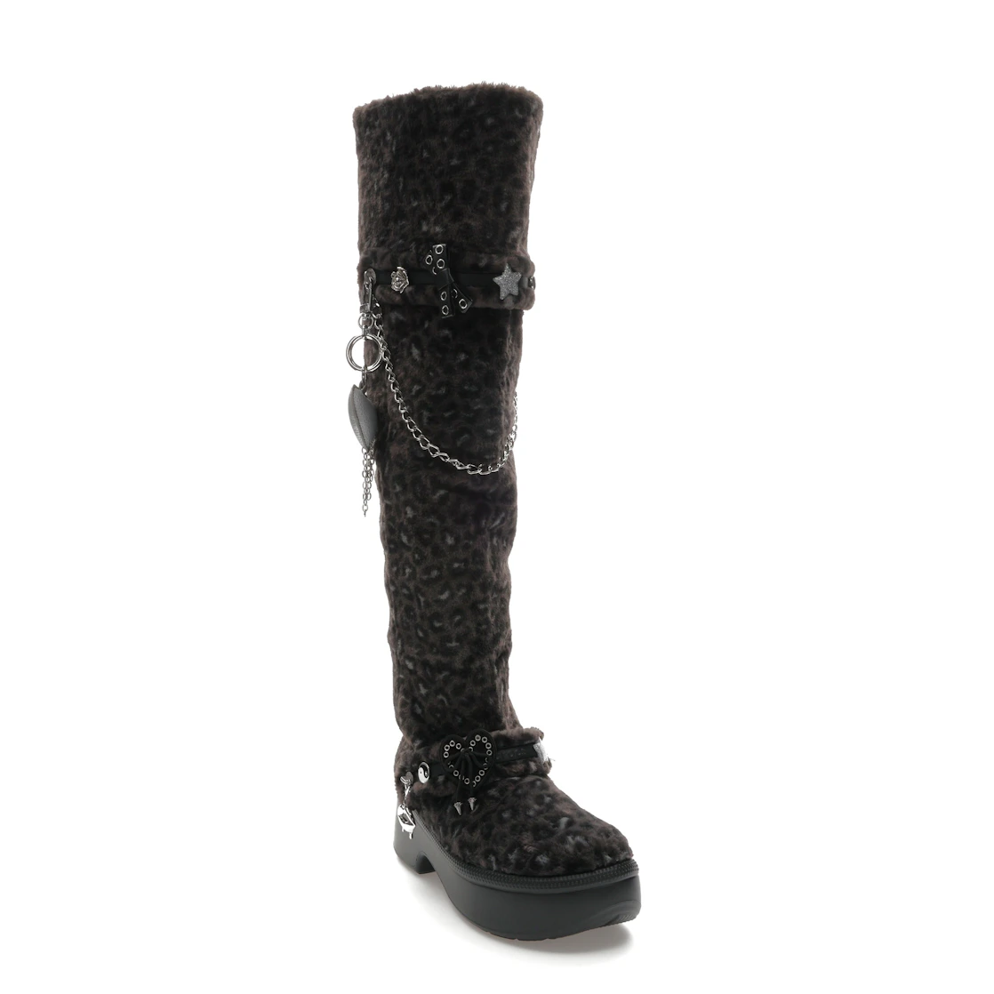 Vue 7 de Crocs Classic Unfurgettable Knee High Boot Black Leopard 