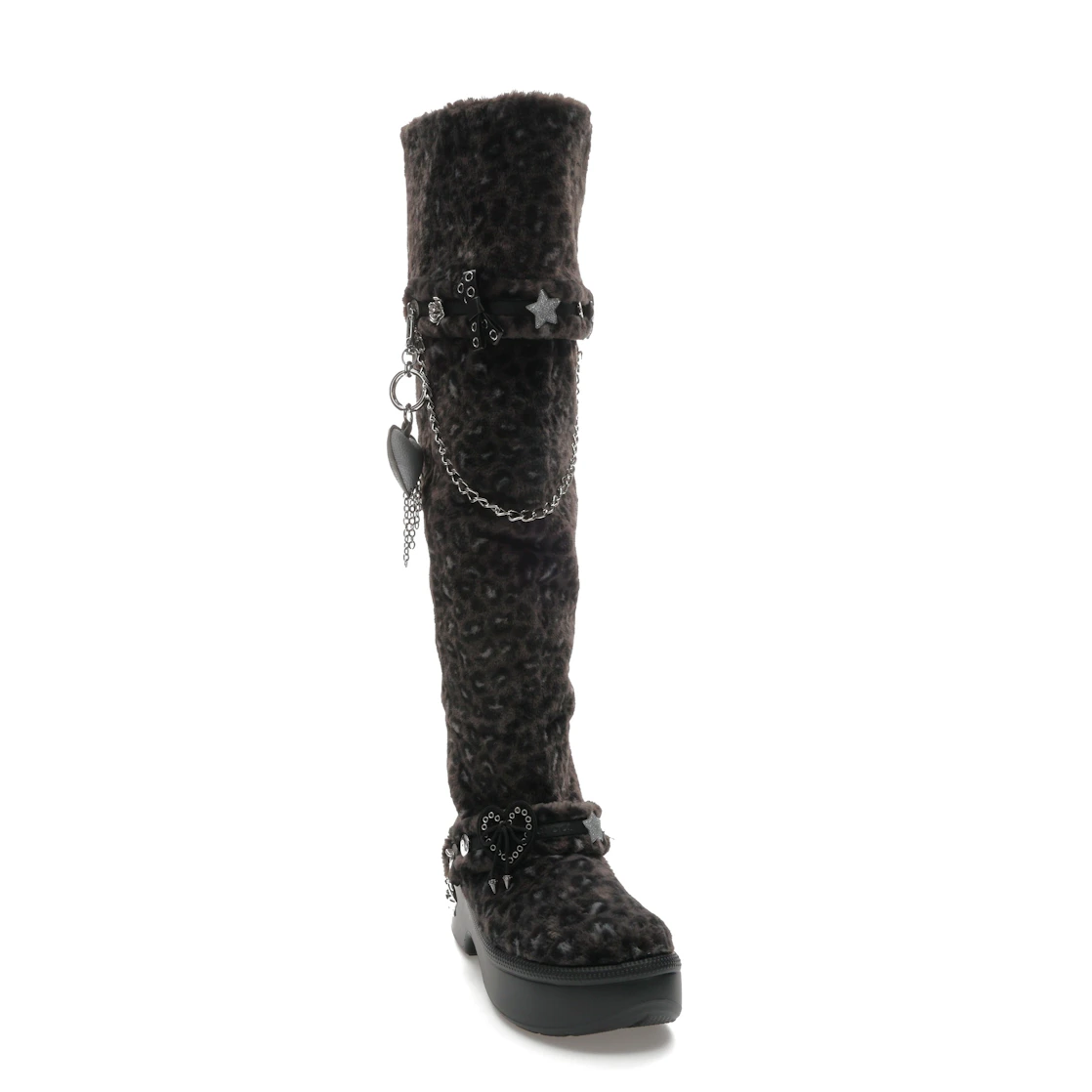 Vue 8 de Crocs Classic Unfurgettable Knee High Boot Black Leopard 