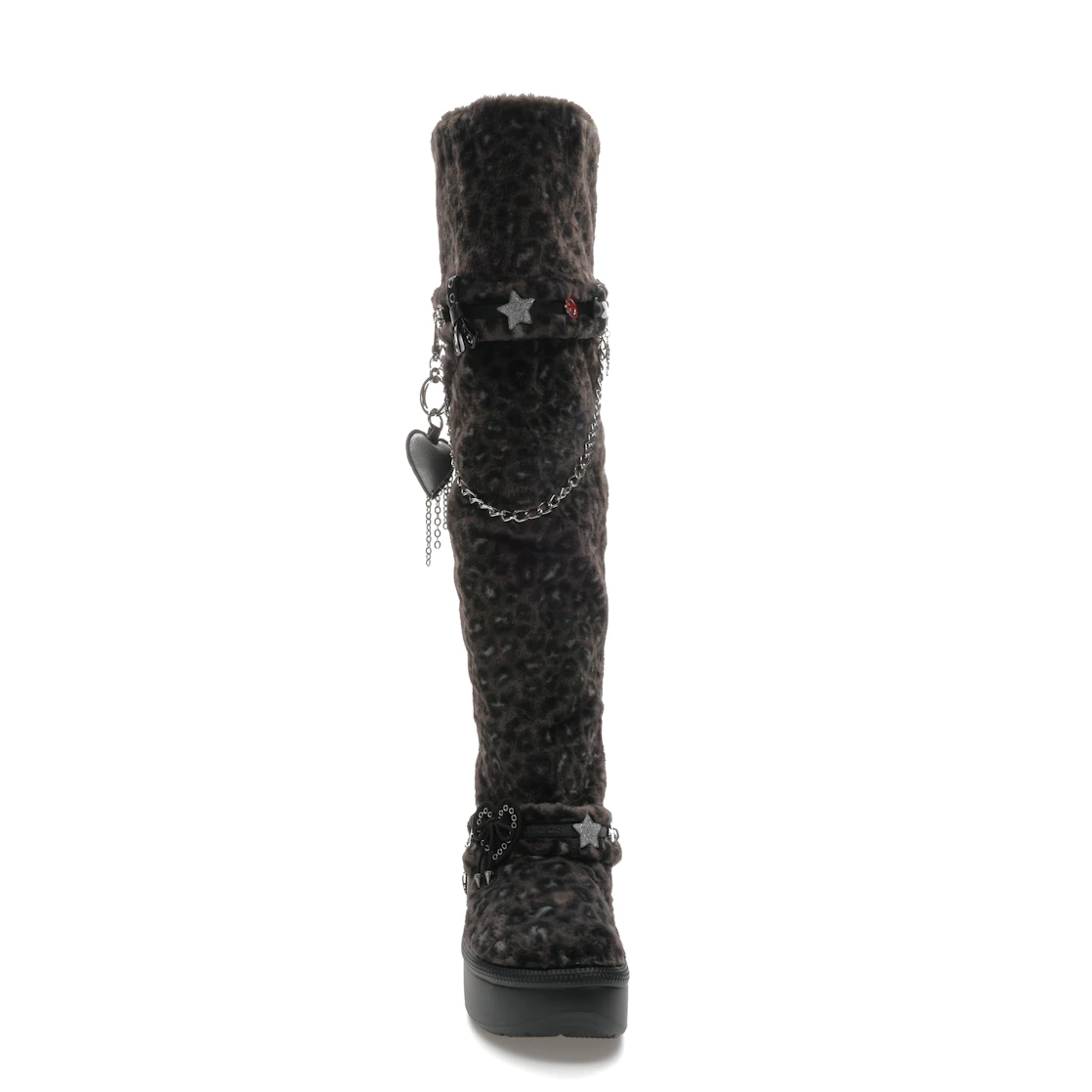 Vue 10 de Crocs Classic Unfurgettable Knee High Boot Black Leopard 