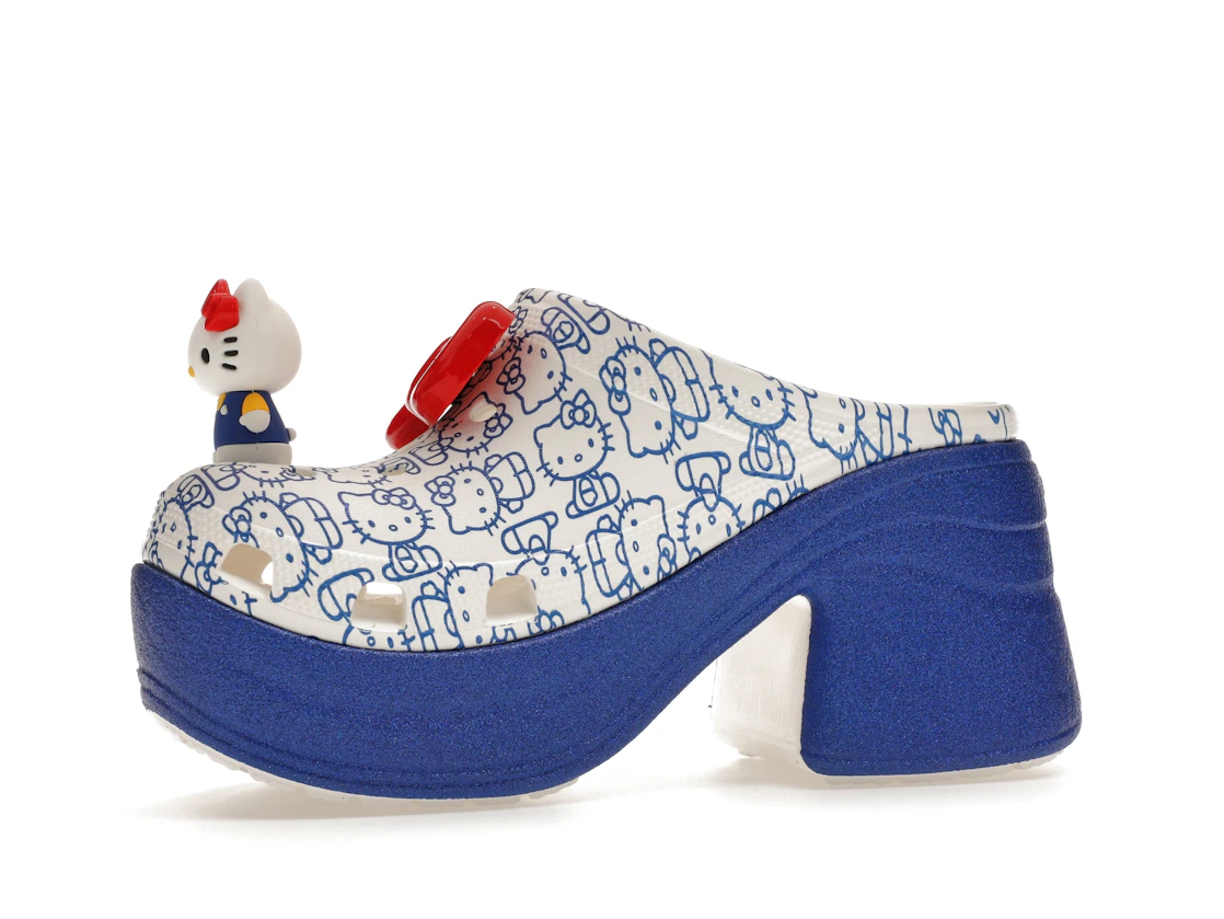Vue 17 de Crocs Siren Clog Hello Kitty 50th Anniversary Blue Glitter