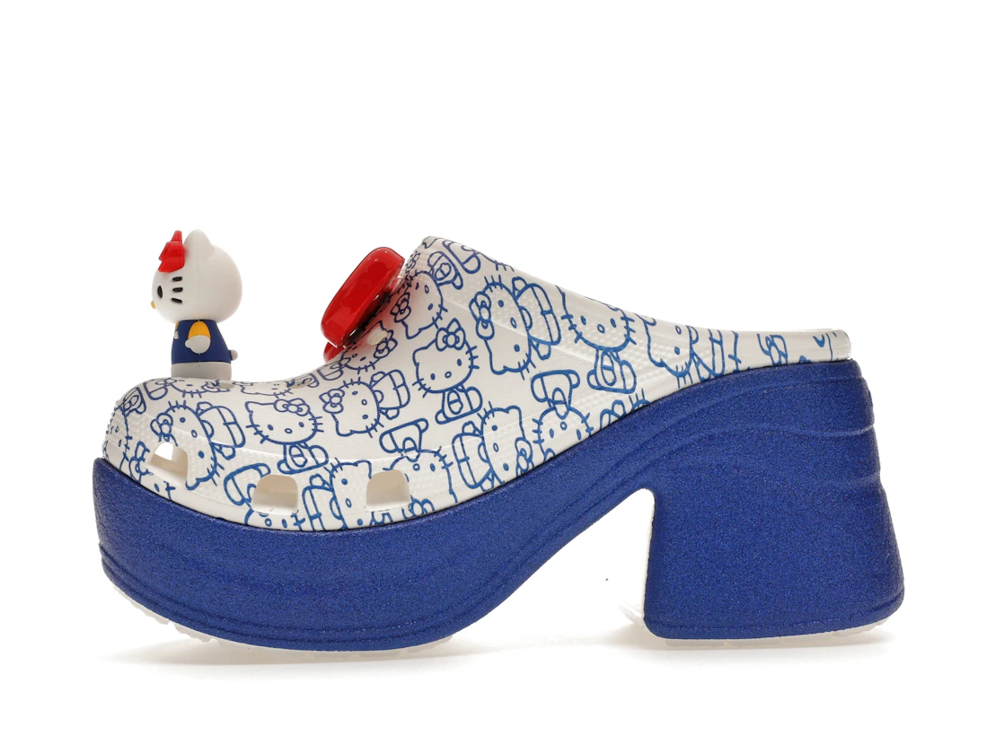 Vue 18 de Crocs Siren Clog Hello Kitty 50th Anniversary Blue Glitter