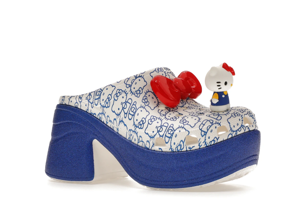 Vue 4 de Crocs Siren Clog Hello Kitty 50th Anniversary Blue Glitter