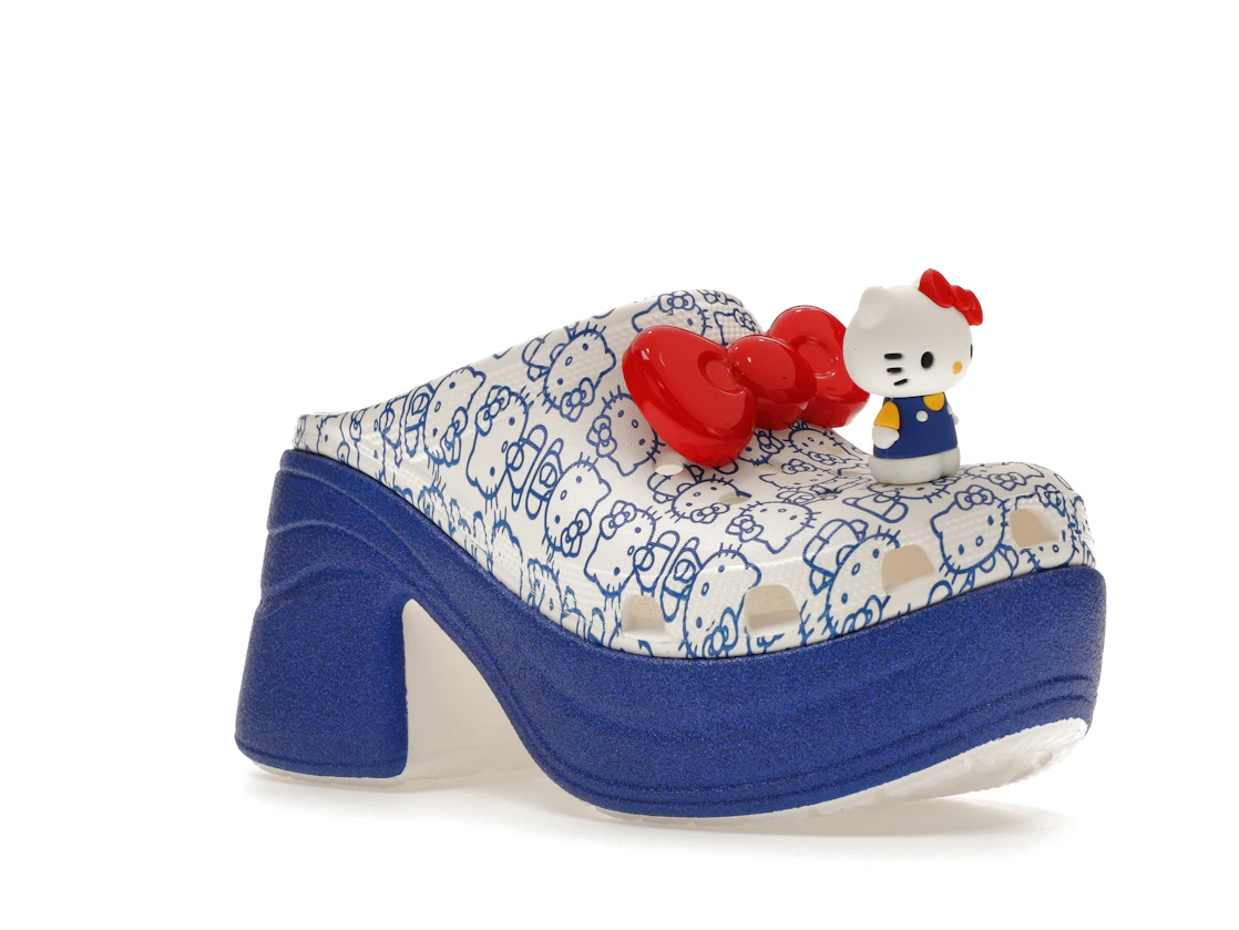 Vue 5 de Crocs Siren Clog Hello Kitty 50th Anniversary Blue Glitter