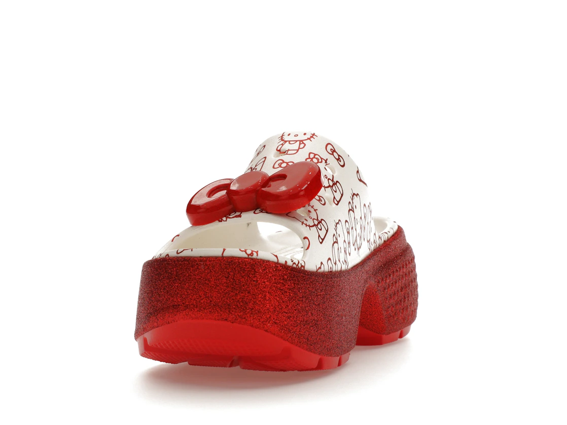 Vue 12 de Crocs Stomp Slide Hello Kitty 50th Anniversary Red Glitter