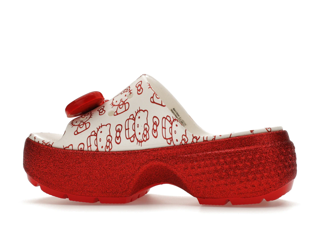 Vue 20 de Crocs Stomp Slide Hello Kitty 50th Anniversary Red Glitter