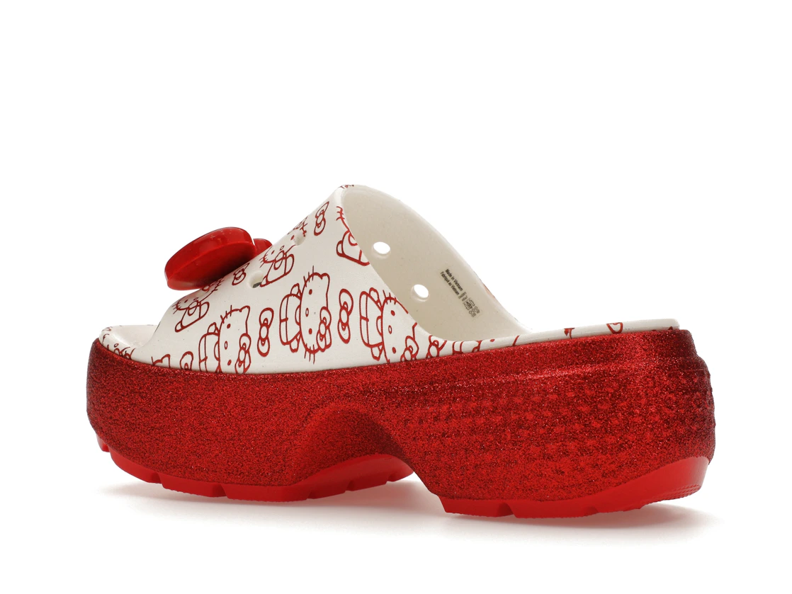 Vue 22 de Crocs Stomp Slide Hello Kitty 50th Anniversary Red Glitter
