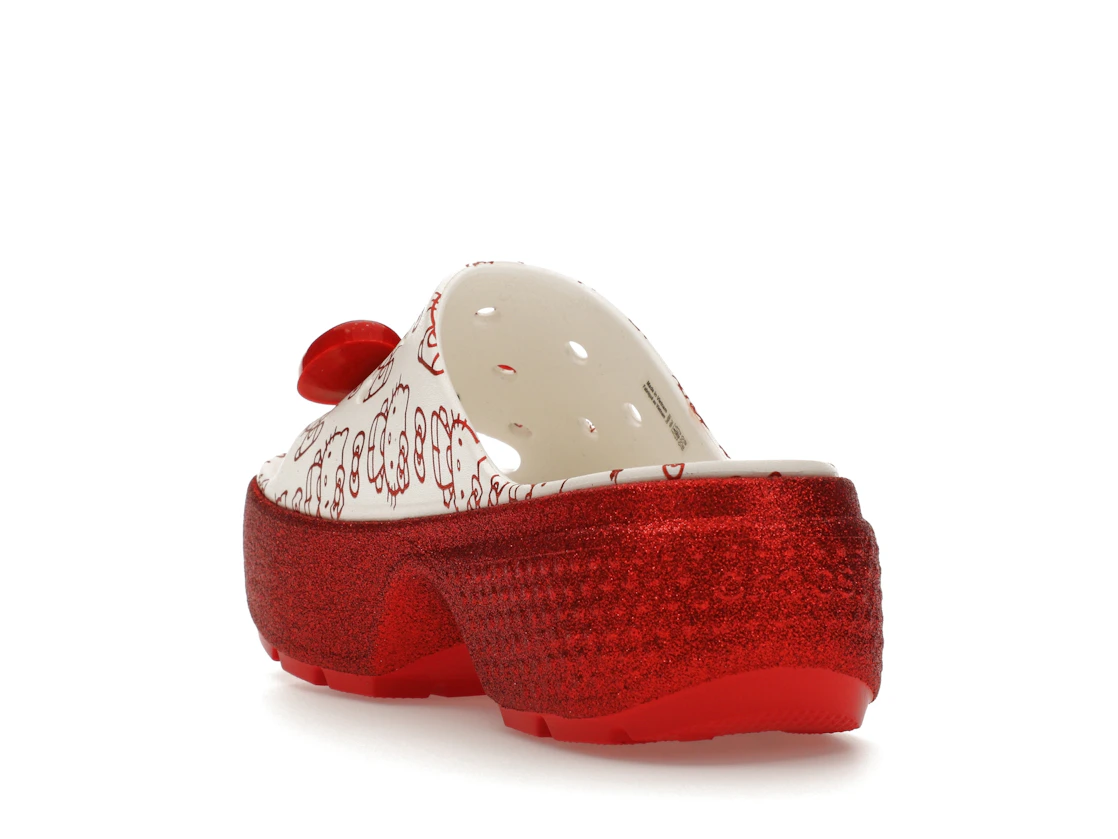 Vue 25 de Crocs Stomp Slide Hello Kitty 50th Anniversary Red Glitter