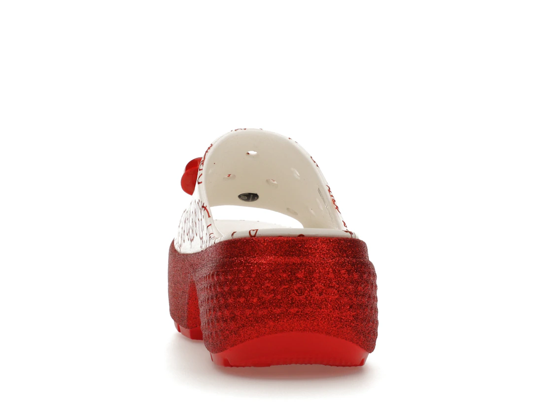 Vue 27 de Crocs Stomp Slide Hello Kitty 50th Anniversary Red Glitter