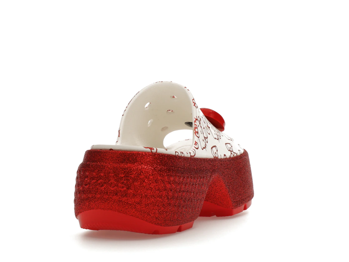 Vue 30 de Crocs Stomp Slide Hello Kitty 50th Anniversary Red Glitter