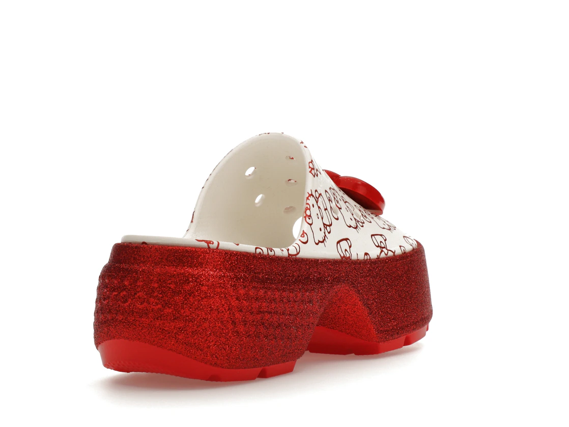 Vue 31 de Crocs Stomp Slide Hello Kitty 50th Anniversary Red Glitter