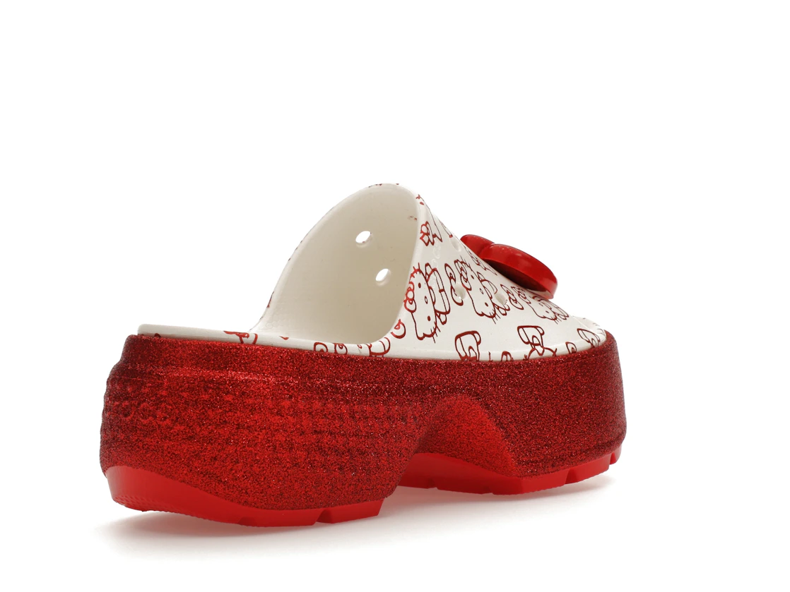 Vue 32 de Crocs Stomp Slide Hello Kitty 50th Anniversary Red Glitter