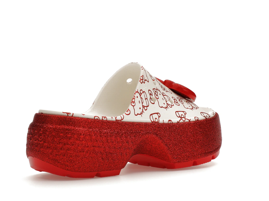 Vue 33 de Crocs Stomp Slide Hello Kitty 50th Anniversary Red Glitter