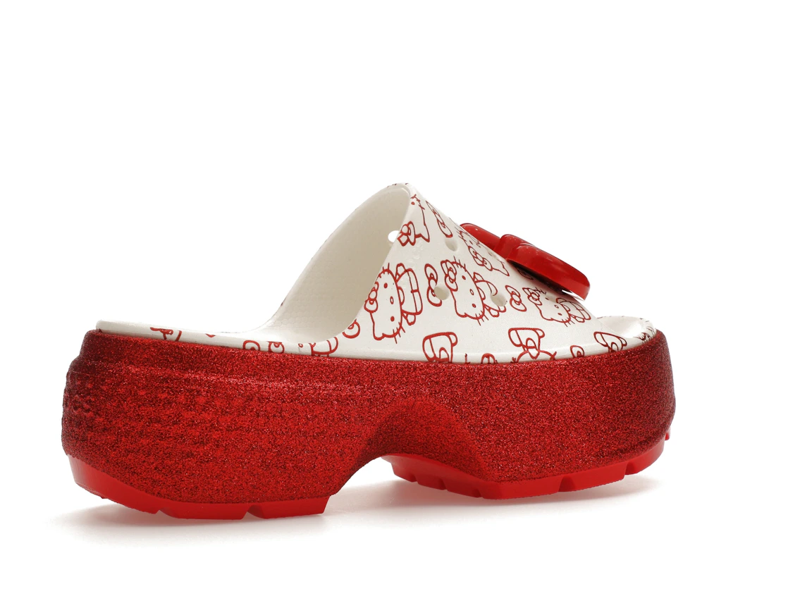 Vue 34 de Crocs Stomp Slide Hello Kitty 50th Anniversary Red Glitter