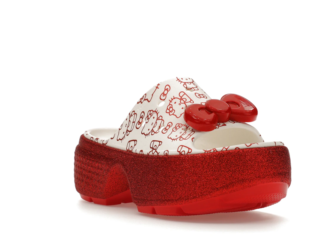 Vue 6 de Crocs Stomp Slide Hello Kitty 50th Anniversary Red Glitter