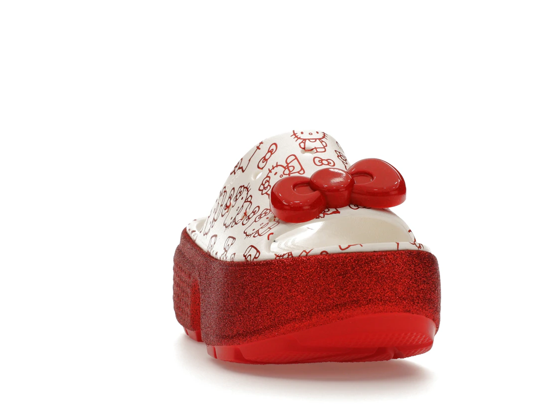 Vue 8 de Crocs Stomp Slide Hello Kitty 50th Anniversary Red Glitter