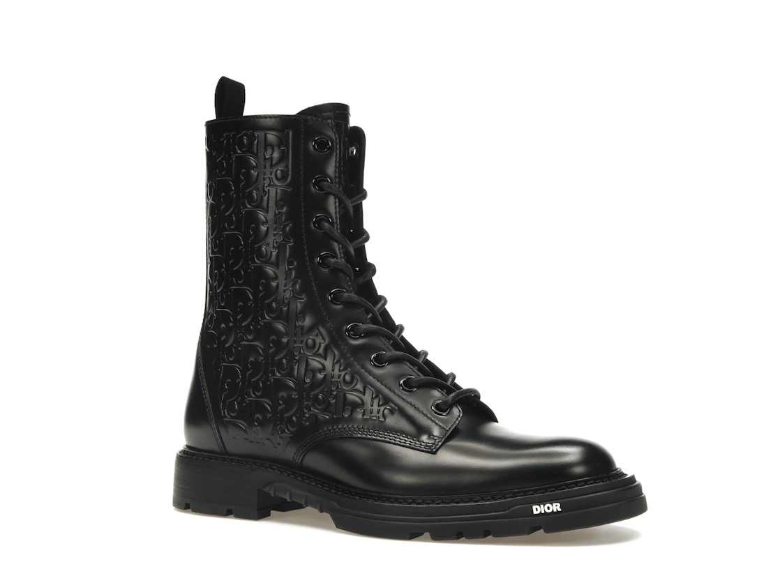 Vue 4 de Dior Explorer 2 Boots Black Dior Oblique Embossed