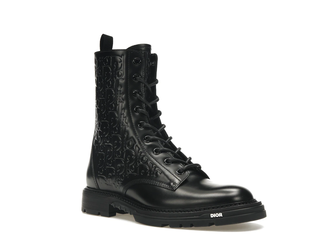 Vue 5 de Dior Explorer 2 Boots Black Dior Oblique Embossed
