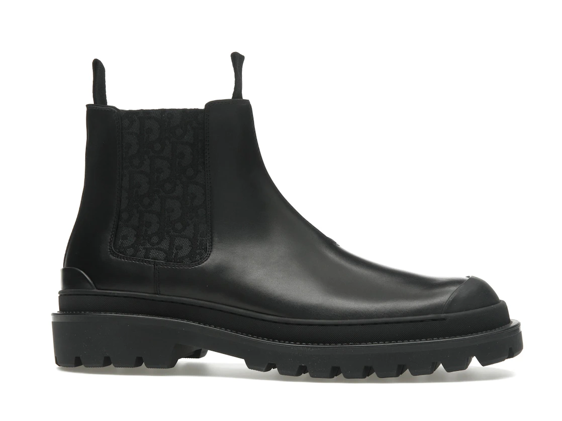Vue 2 de Dior Explorer Chelsea Boot Black Black Dior Oblique Motif