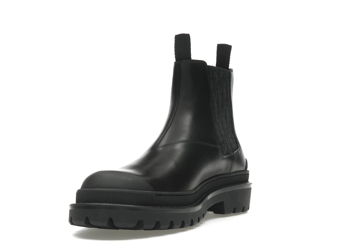 Vue 13 de Dior Explorer Chelsea Boot Black Black Dior Oblique Motif