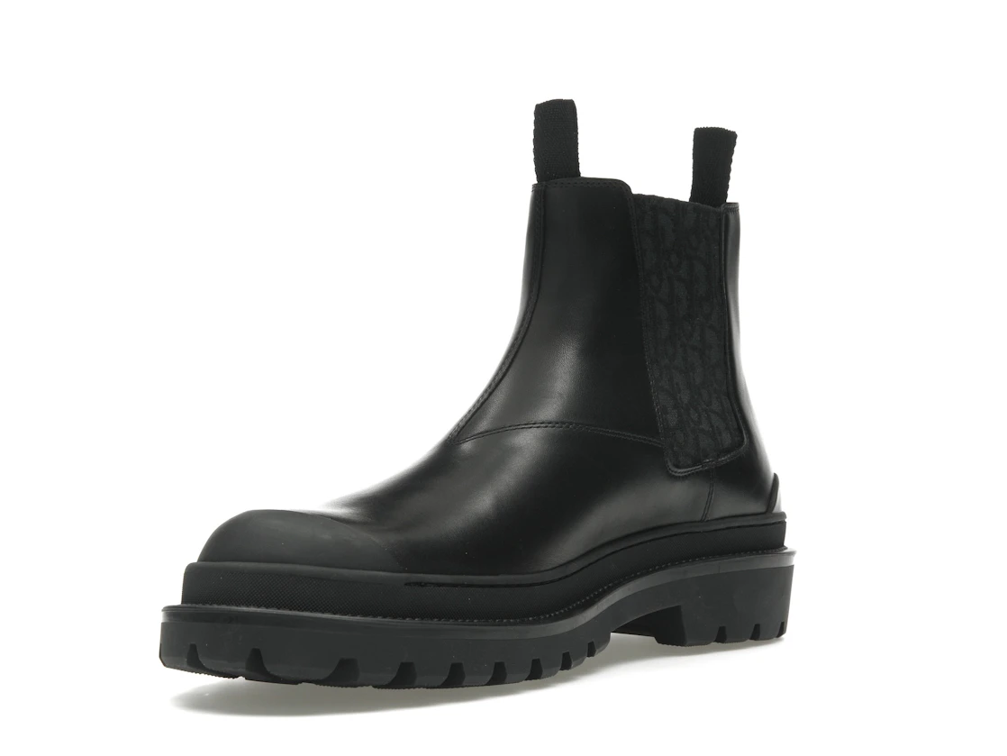 Vue 14 de Dior Explorer Chelsea Boot Black Black Dior Oblique Motif