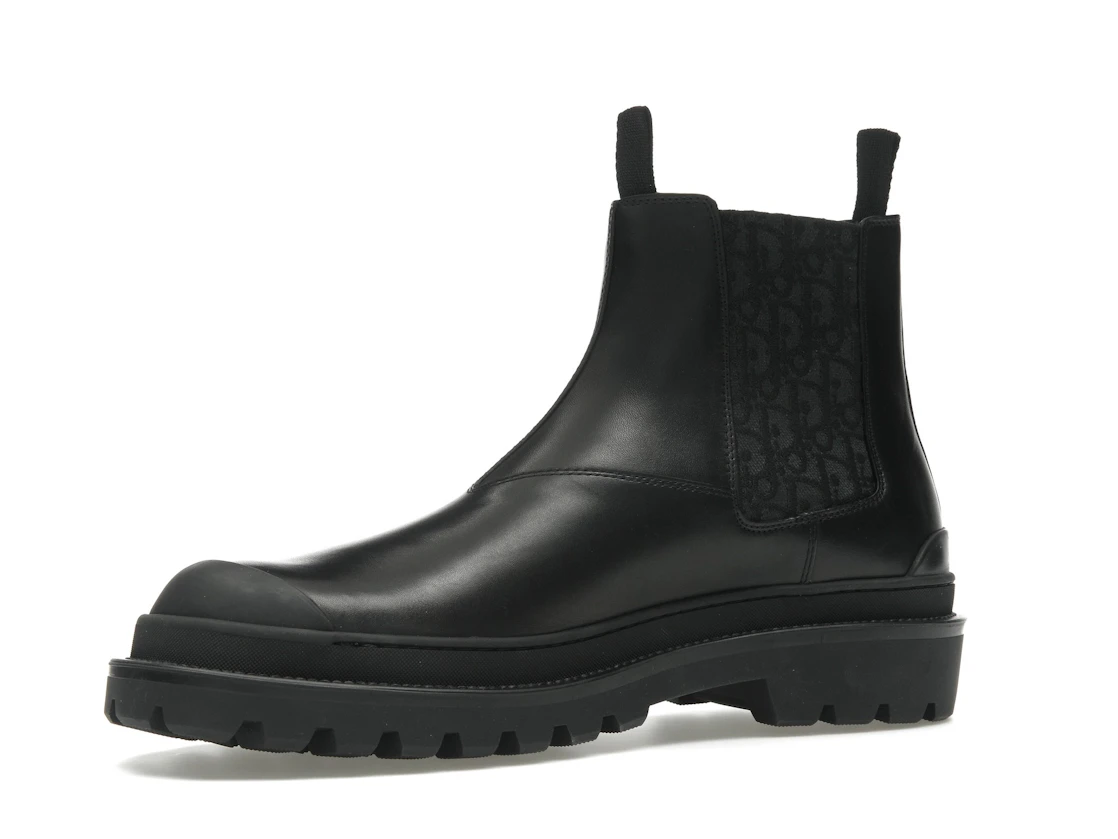 Vue 16 de Dior Explorer Chelsea Boot Black Black Dior Oblique Motif