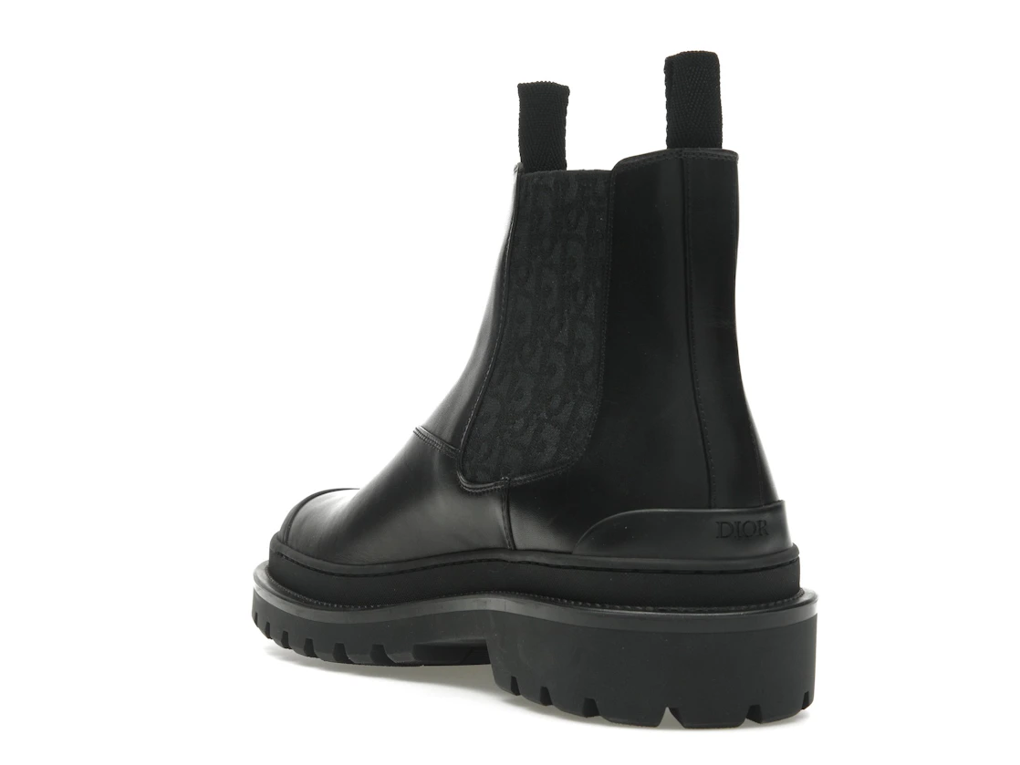 Vue 25 de Dior Explorer Chelsea Boot Black Black Dior Oblique Motif