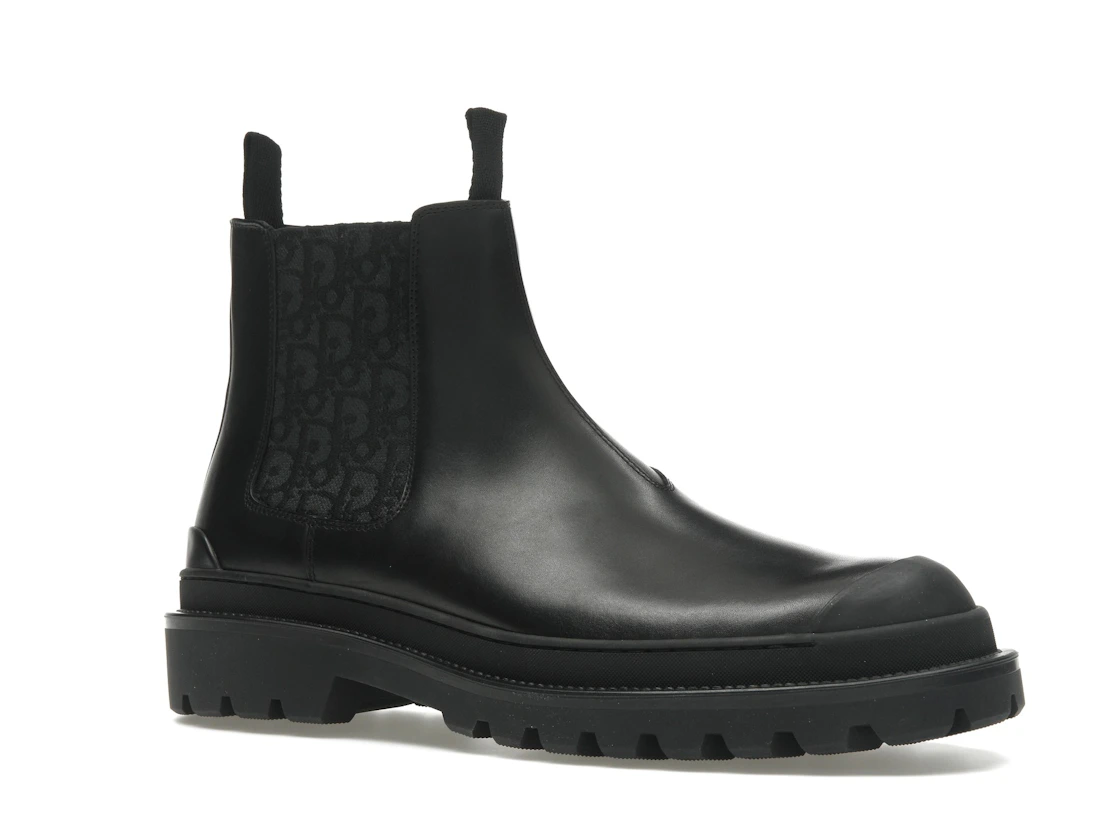 Vue 4 de Dior Explorer Chelsea Boot Black Black Dior Oblique Motif