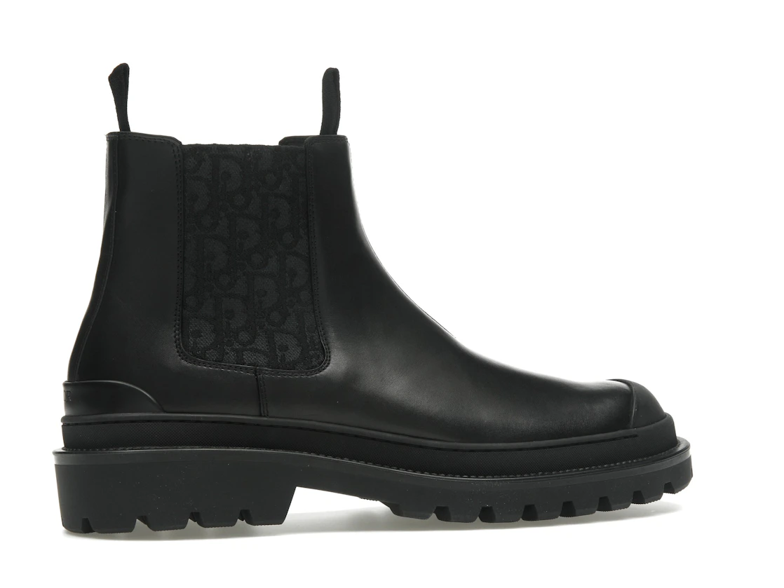Vue 35 de Dior Explorer Chelsea Boot Black Black Dior Oblique Motif