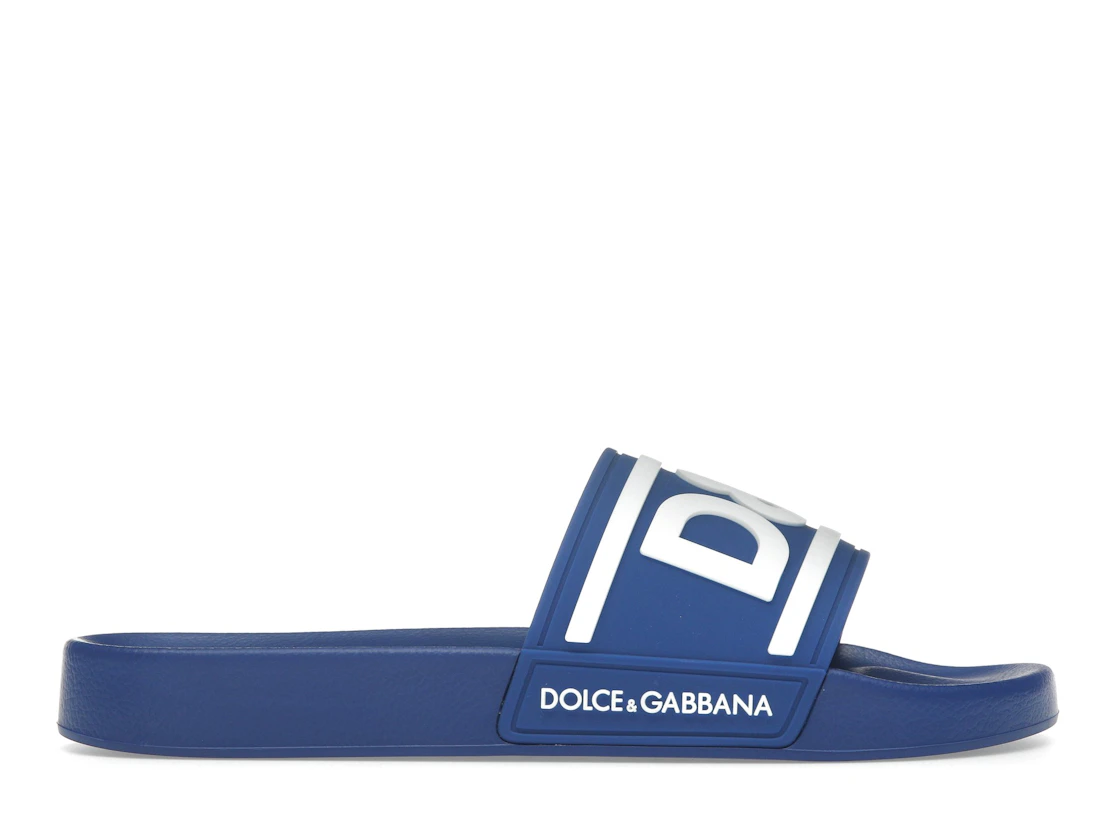 Vue 1 de Dolce & Gabbana Beachwear Sliders DG Logo Blue White
