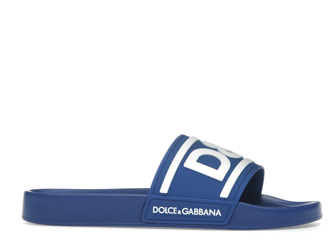 Vue 2 de Dolce & Gabbana Beachwear Sliders DG Logo Blue White