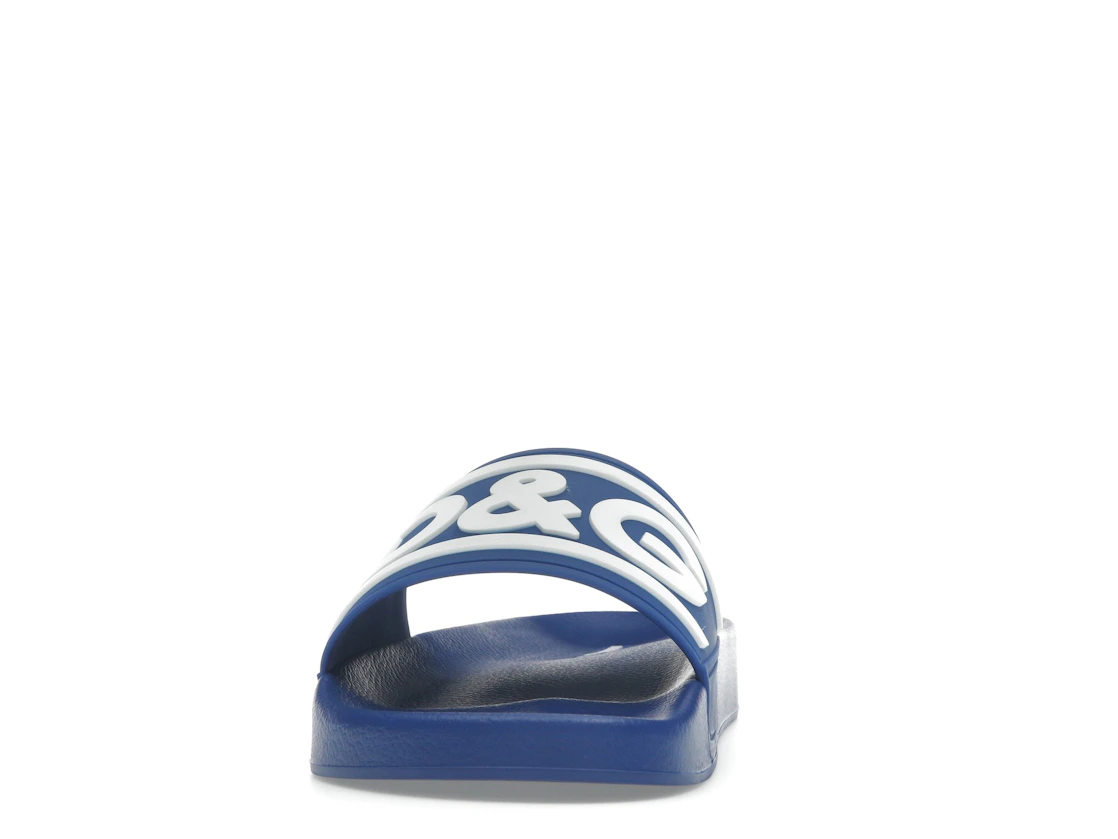 Vue 11 de Dolce & Gabbana Beachwear Sliders DG Logo Blue White