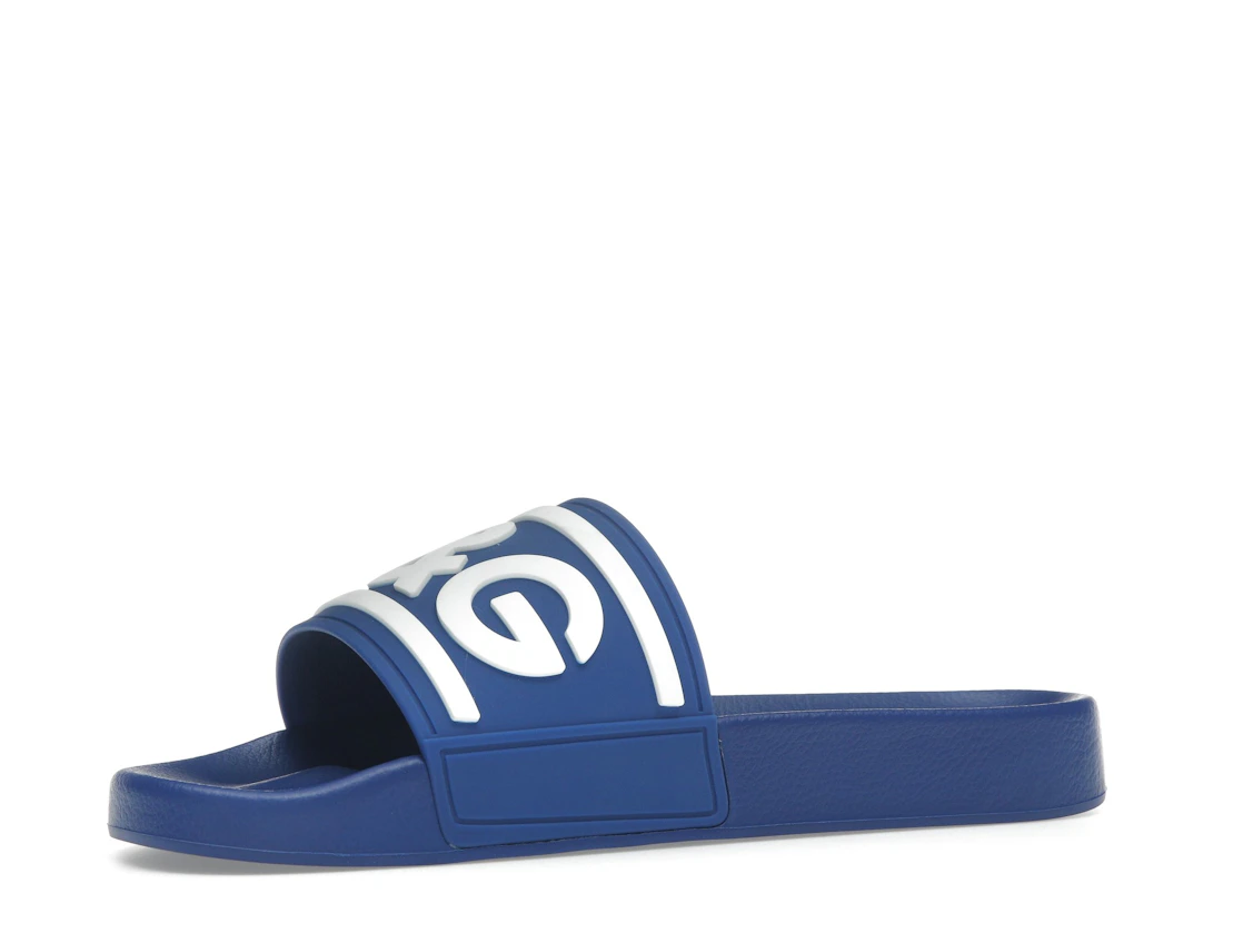 Vue 16 de Dolce & Gabbana Beachwear Sliders DG Logo Blue White