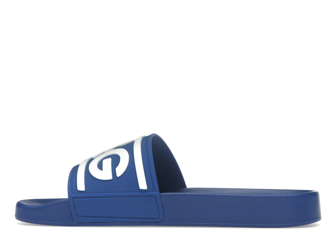Vue 20 de Dolce & Gabbana Beachwear Sliders DG Logo Blue White