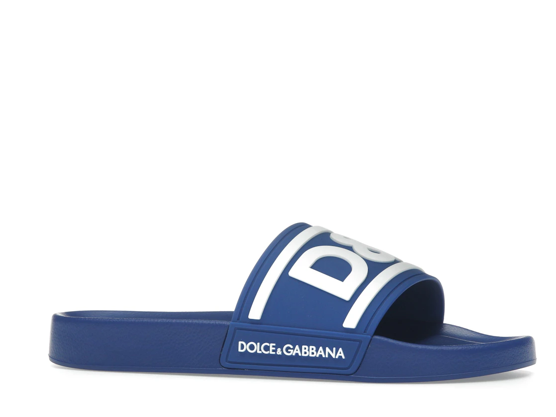 Vue 3 de Dolce & Gabbana Beachwear Sliders DG Logo Blue White