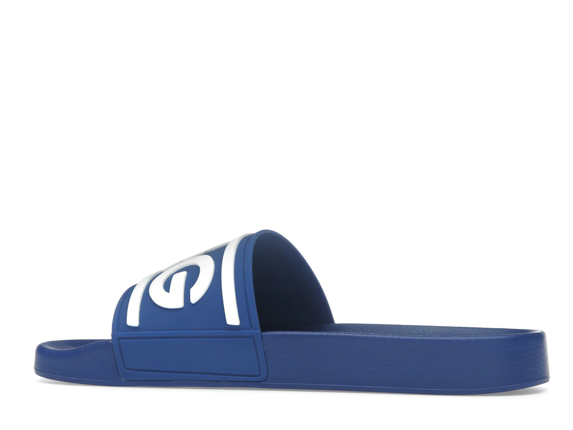 Vue 21 de Dolce & Gabbana Beachwear Sliders DG Logo Blue White