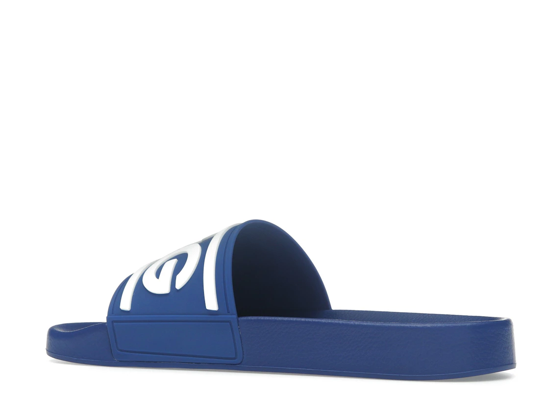Vue 22 de Dolce & Gabbana Beachwear Sliders DG Logo Blue White